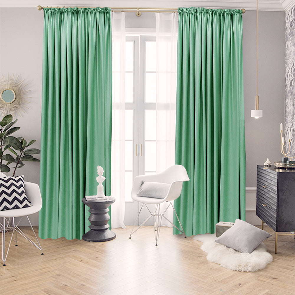 Draperie Royal Velvet Blackout 90% Verde Menta- cu Rejansa (1 Bucata)