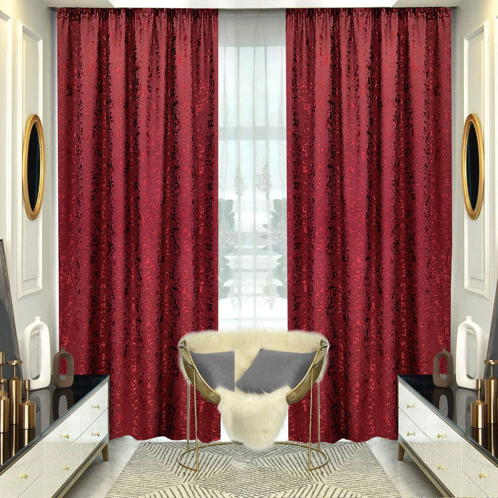 Draperie Color Star de Stofa Semi-Opaca Rosu cu Rejansa (1 Bucata)