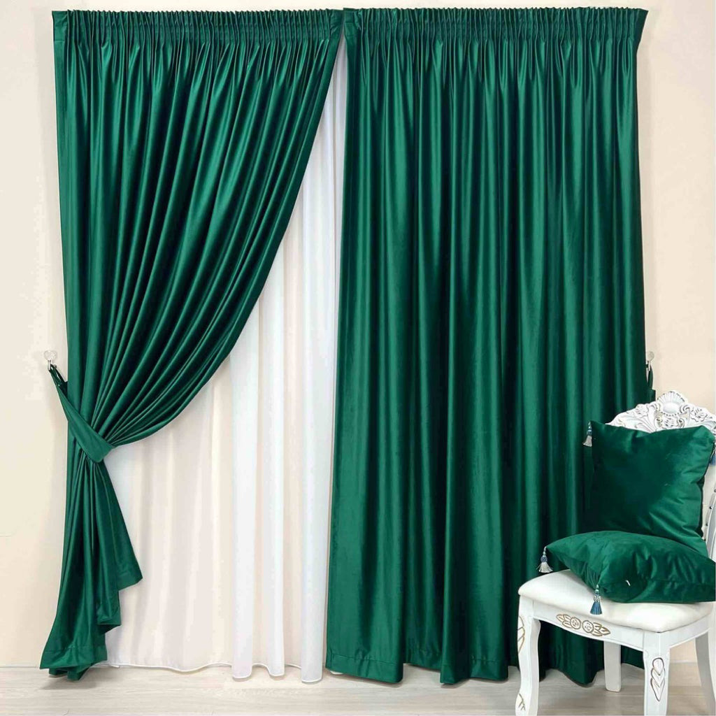 Draperie Catifea Blackout 80% Verde Smarald -cu Rejansa (1 Bucata)