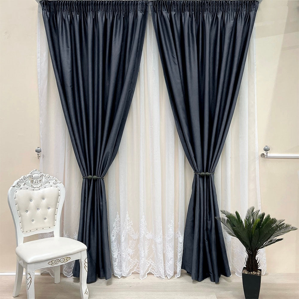 Draperie de Stofa Shine 99% Blackout Gri Grafit- Prindere cu Rejansa (1 Bucata)