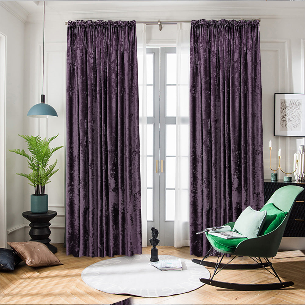Draperie Catifea 3D Luxury ice velvet Blackout 90% Lila - cu Rejansa (1 Bucata )