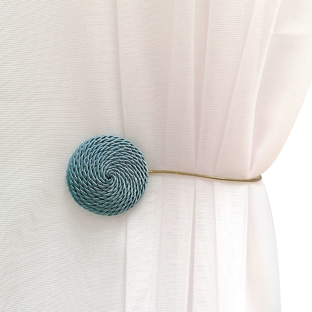 Set 2 Bucati Accesoriu Prindere Draperii / Perdele Cu Magnet Si Sufa Metalica Bleu
