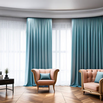 Draperie Royal Velvet  Blackout 90% Albastru Ciel - cu Rejansa (1 Bucata)