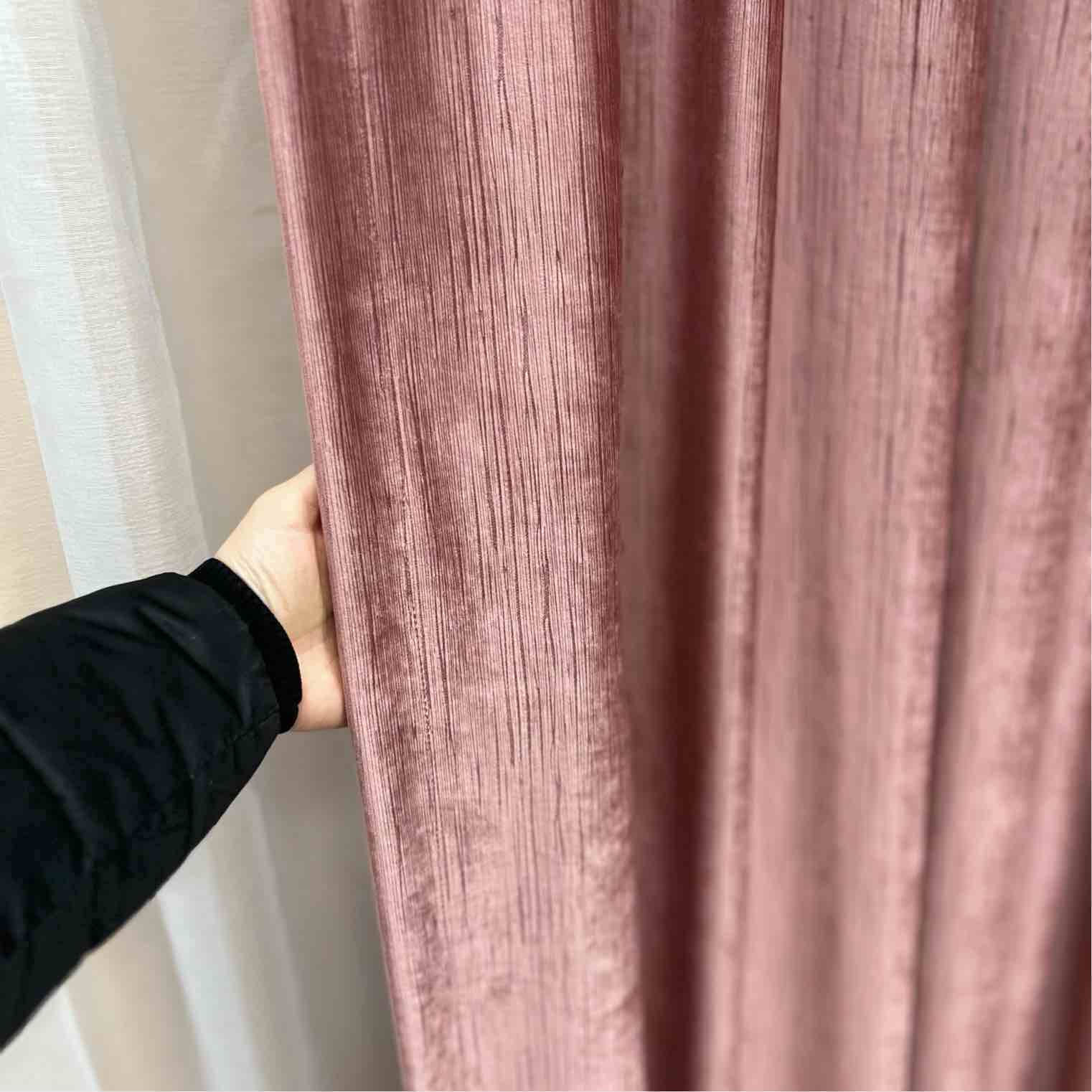 Draperie de Catifea Texturata Lux Semi-opaca 80% rose-cu Rejansa (1 Bucata)