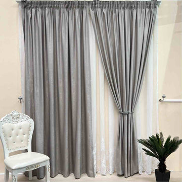 Draperie Uni Soft Semi-Opaca Silver - cu Rejansa (1 Bucata)